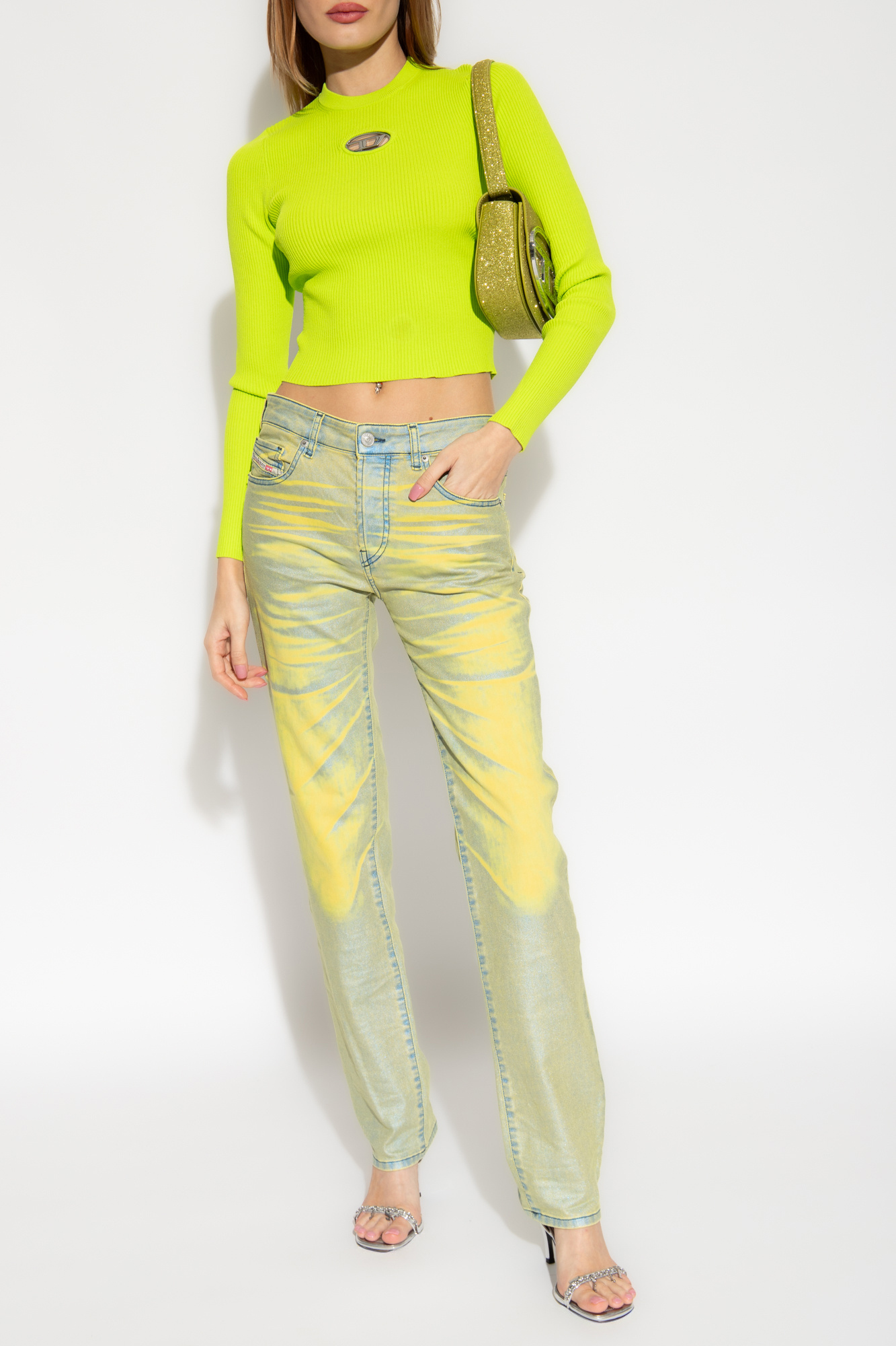 Neon shop yellow jeans